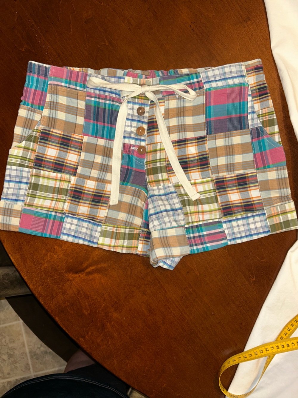 NWT Urban Outfitters Lux Plaid Madras Drawstring Shorts 6